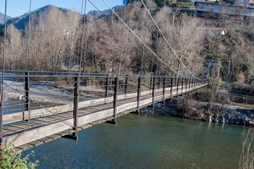 Pedestrian bridge over the river