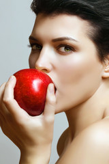 Girl with apple