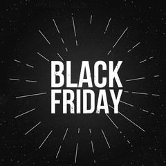 Black Friday Designs on the chalkboard. Retro Style rays.