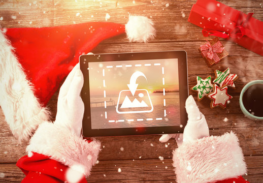 Santa with Tablet Mockup