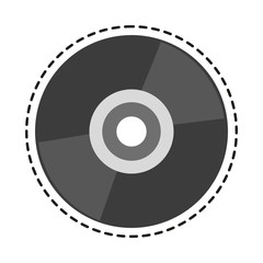 Vinyl icon. music sound and musical theme. Isolated design. Vector illustration