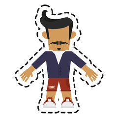 Man icon. Hipster style vintage retro fashion and culture theme. Isolated design. Vector illustration