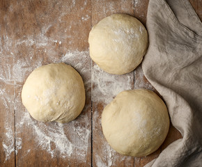 fresh raw pizza dough