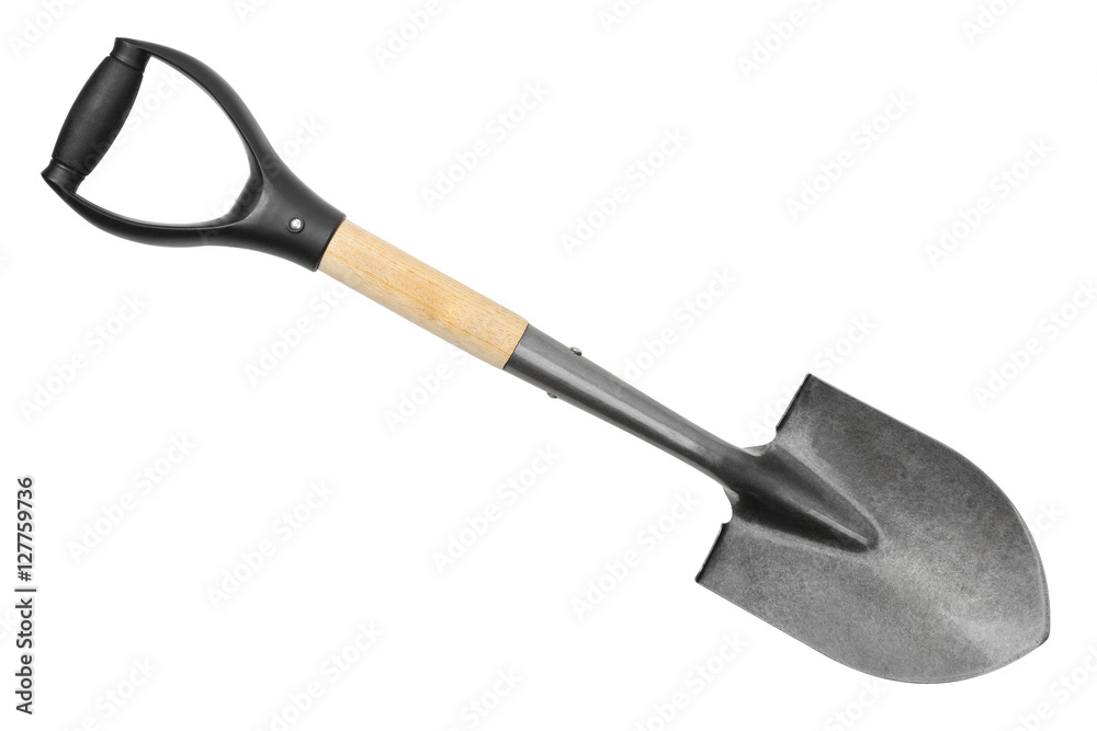 Wall mural small shovel isolated on white