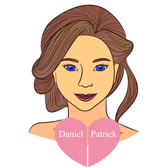 Girl with two boys in heart