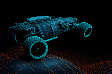 Grid car model side