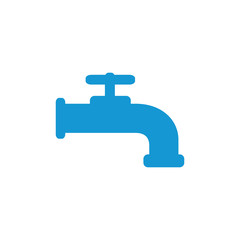 Water Faucet icon. Blue silhouette. Vector illustration.