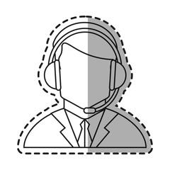 Operator man icon. Technical service online support service and telemarketing theme. Isolated design. Vector illustration