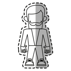 Man icon. Hipster style vintage retro fashion and culture theme. Isolated design. Vector illustration