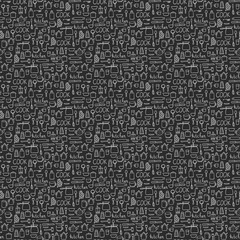 Doodles seamless pattern vector set.