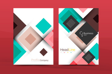 Set of front and back a4 size pages, business annual report design templates