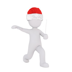 Adorable 3D illustrated man raises one arm