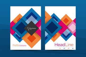 Set of front and back a4 size pages, business annual report design templates