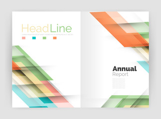 Fototapeta premium Geometric business annual report templates, modern brochure flyer template