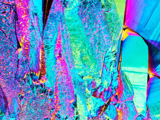 Extreme sharp Titanium rainbow aura quartz crystal cluster stone detail taken with macro lens stacked from many shots into one very sharp image. - obrazy, fototapety, plakaty