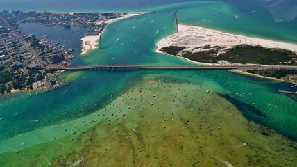 Aerial image of the Destin Harbor in Destin, Florida 