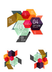 Abstract paper geometric infographic templates