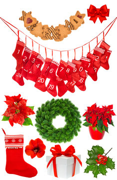 Christmas collection adevent calendar stocking gifts wreath