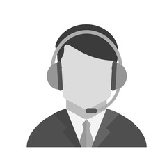 Operator man icon. Technical service online support service and telemarketing theme. Isolated design. Vector illustration