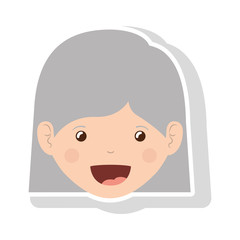 front face elderly woman with straight short hair vector illustration