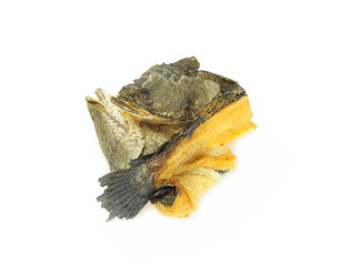 Dried fish isolated on white background