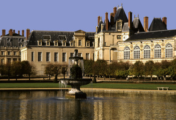 Fototapeta na wymiar palace of fontainebleu france - shot on film