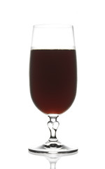 pure frosty cola drink with steam no ice cube in a wineglass on