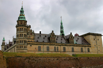Fototapeta na wymiar Kronborg or Elsinore castle in Copenhagen, Denmark