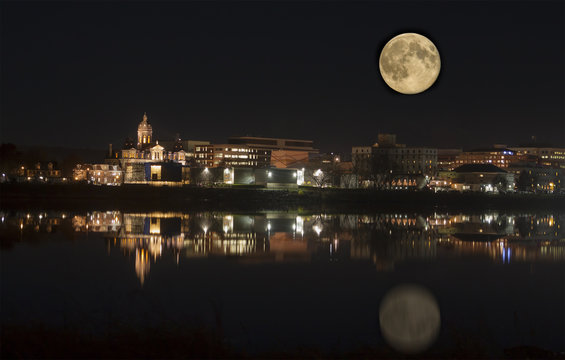 Fredericton in the moonlight New Brunswick, Canada