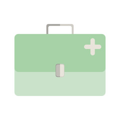green pastel silhouette with first aid kit