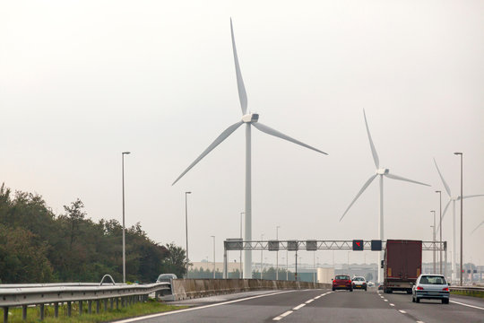 View Wind generators on the way to Amsterdam, The Netherlands