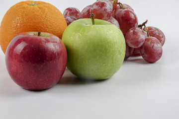 mixed fruit with stethoscope. Medical concept