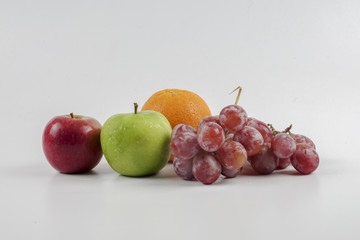 mixed fruit with stethoscope. Medical concept