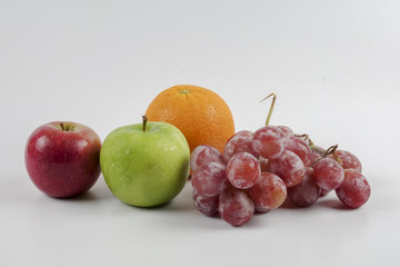 mixed fruit with stethoscope. Medical concept