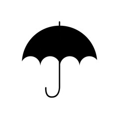 monochrome silhouette with umbrella opened vector illustration