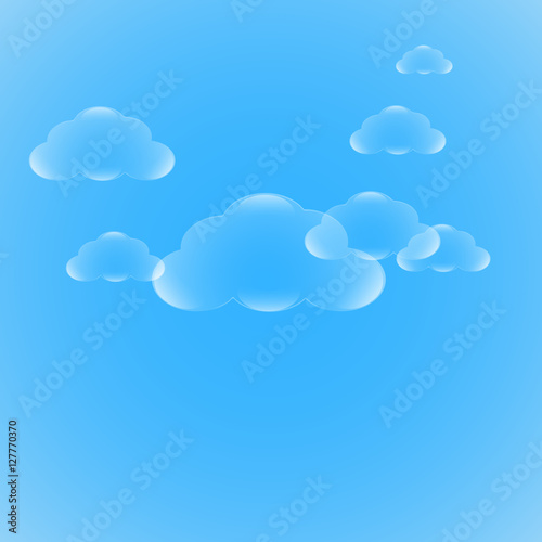 "Bubble cloud vector design on blue background" Stock image and royalty