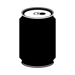 silhouette monochrome with canned drink vector illustration