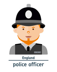 Avatar London police officer on white background. Flat design.  Avatar for app