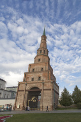 Naklejka premium leaning tower in kremlin,kazan,russian federation