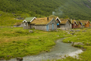 Fototapeta na wymiar Norway Farm Village