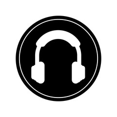Headphone device icon. Music sound and stereo theme. Isolated design. Vector illustration