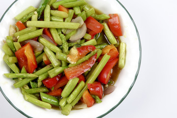 Asparagus on white .