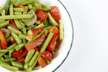 Asparagus on white .