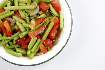 Asparagus on white .