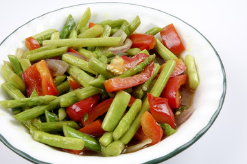 Asparagus on white .