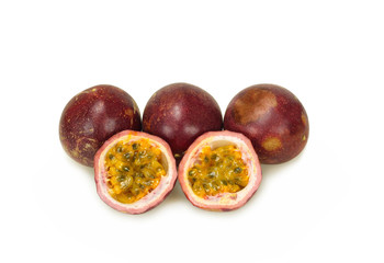 Nature passion fruit isolated on white background