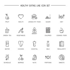Naklejka premium Healthy eating icon set
