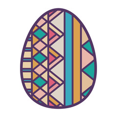 colorful easter egg design with figure geometric vector illustration