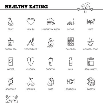 Healthy Eating Icon Set