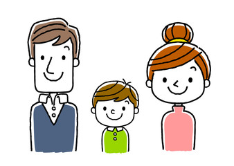 3人家族：両親と子供一人
